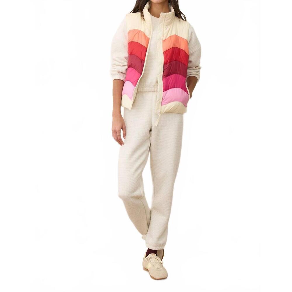 NEW MARINE LAYER sunset puffer vest in warm wave - Picture 5 of 6